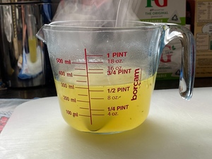 300 mL of chicken stock.